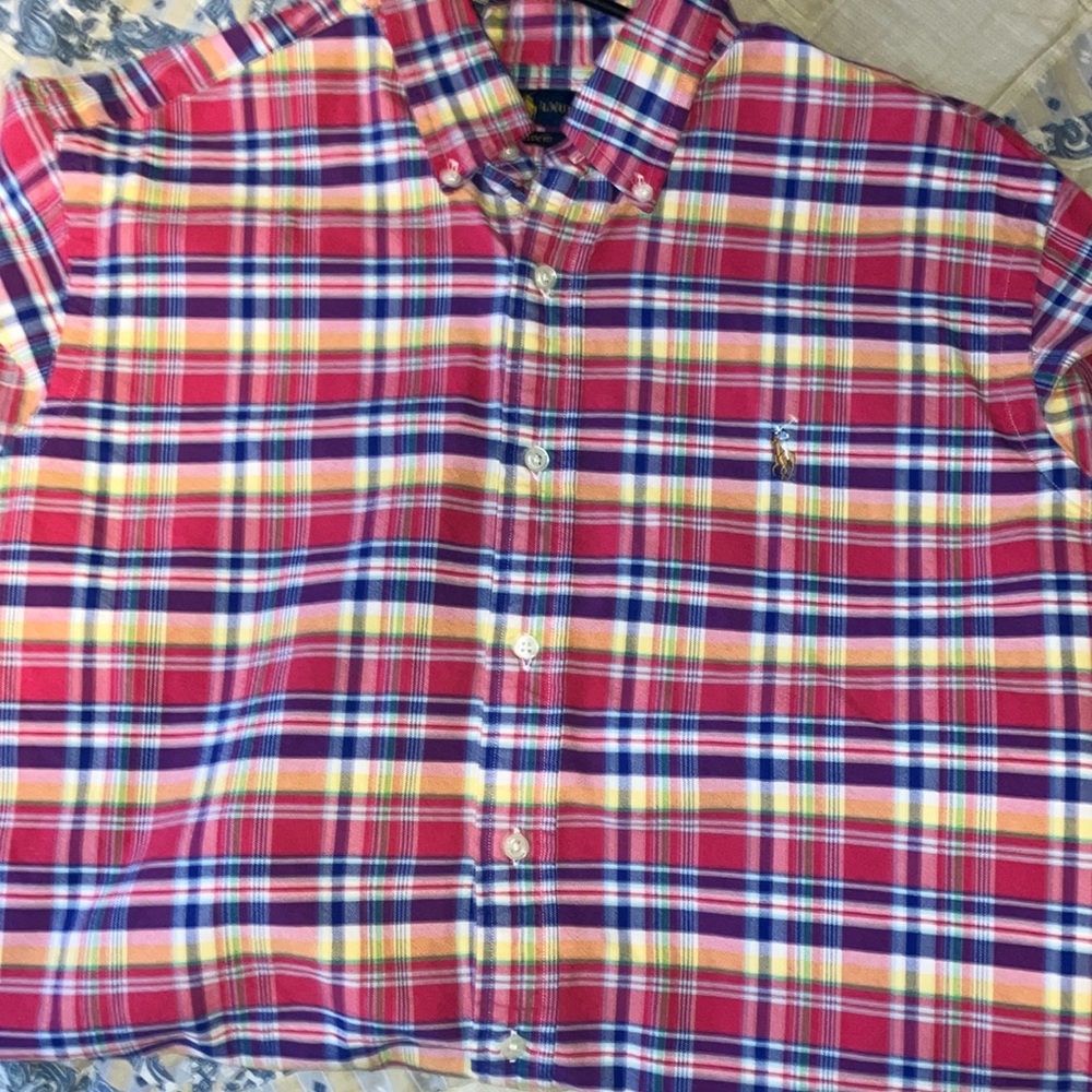 Multi color Ralph Lauren Polo shirt long sleeve dress shirt.